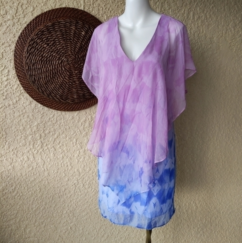 Addison flutter razer back layered dress